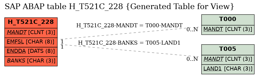 E-R Diagram for table H_T521C_228 (Generated Table for View)