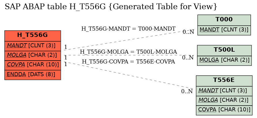 E-R Diagram for table H_T556G (Generated Table for View)