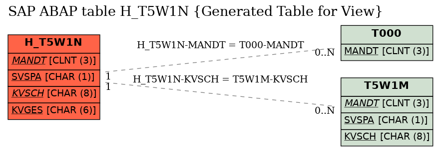E-R Diagram for table H_T5W1N (Generated Table for View)