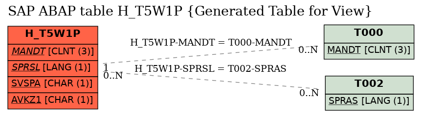 E-R Diagram for table H_T5W1P (Generated Table for View)