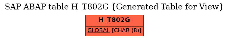E-R Diagram for table H_T802G (Generated Table for View)