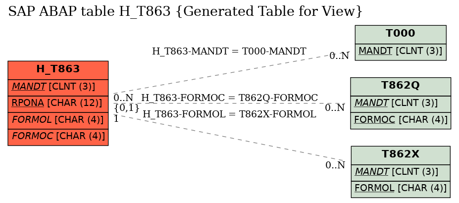 E-R Diagram for table H_T863 (Generated Table for View)