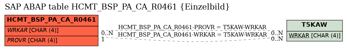 E-R Diagram for table HCMT_BSP_PA_CA_R0461 (Einzelbild)