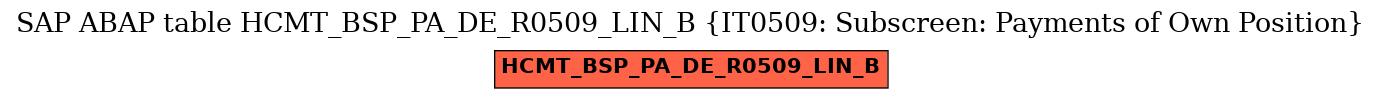 E-R Diagram for table HCMT_BSP_PA_DE_R0509_LIN_B (IT0509: Subscreen: Payments of Own Position)