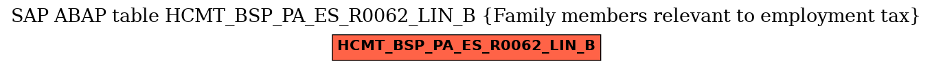 E-R Diagram for table HCMT_BSP_PA_ES_R0062_LIN_B (Family members relevant to employment tax)