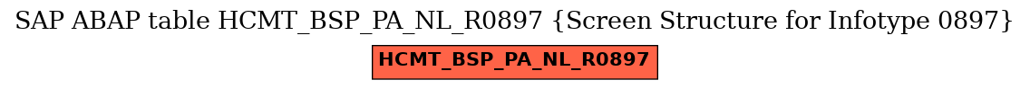 E-R Diagram for table HCMT_BSP_PA_NL_R0897 (Screen Structure for Infotype 0897)