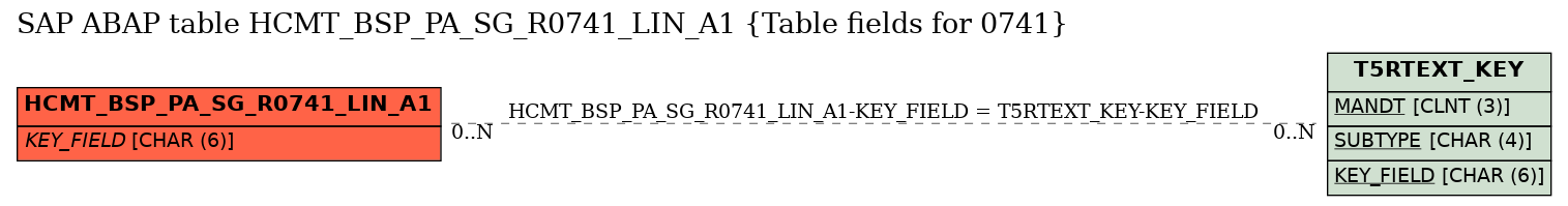 E-R Diagram for table HCMT_BSP_PA_SG_R0741_LIN_A1 (Table fields for 0741)