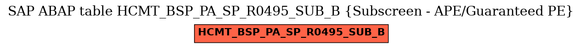 E-R Diagram for table HCMT_BSP_PA_SP_R0495_SUB_B (Subscreen - APE/Guaranteed PE)