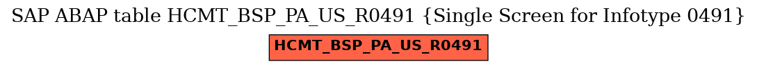 E-R Diagram for table HCMT_BSP_PA_US_R0491 (Single Screen for Infotype 0491)