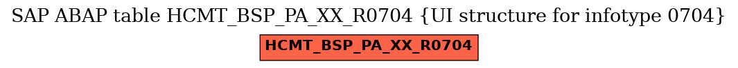 E-R Diagram for table HCMT_BSP_PA_XX_R0704 (UI structure for infotype 0704)