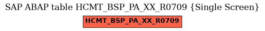 E-R Diagram for table HCMT_BSP_PA_XX_R0709 (Single Screen)