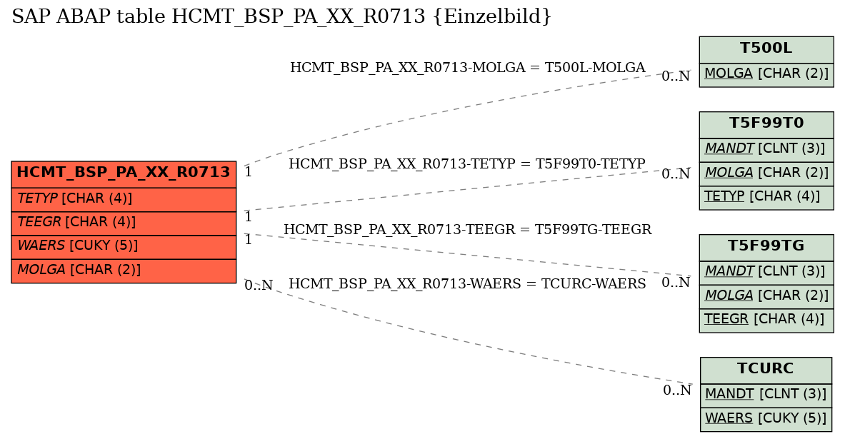 E-R Diagram for table HCMT_BSP_PA_XX_R0713 (Einzelbild)