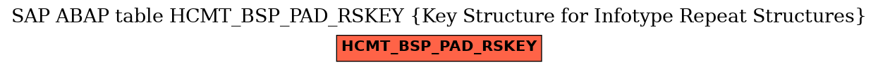 E-R Diagram for table HCMT_BSP_PAD_RSKEY (Key Structure for Infotype Repeat Structures)