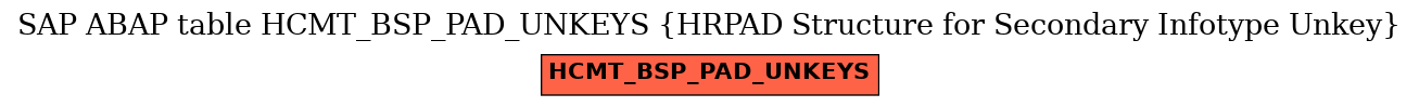 E-R Diagram for table HCMT_BSP_PAD_UNKEYS (HRPAD Structure for Secondary Infotype Unkey)