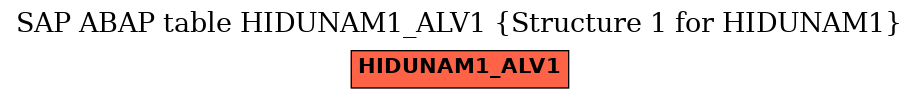 E-R Diagram for table HIDUNAM1_ALV1 (Structure 1 for HIDUNAM1)