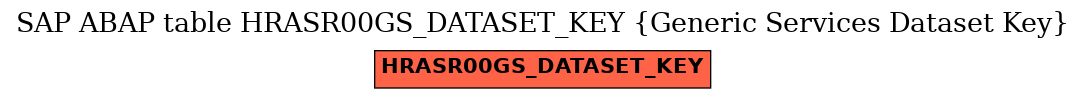 E-R Diagram for table HRASR00GS_DATASET_KEY (Generic Services Dataset Key)