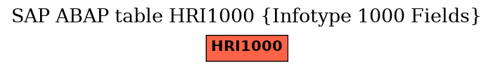 E-R Diagram for table HRI1000 (Infotype 1000 Fields)