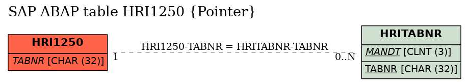 E-R Diagram for table HRI1250 (Pointer)