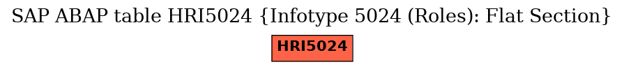 E-R Diagram for table HRI5024 (Infotype 5024 (Roles): Flat Section)