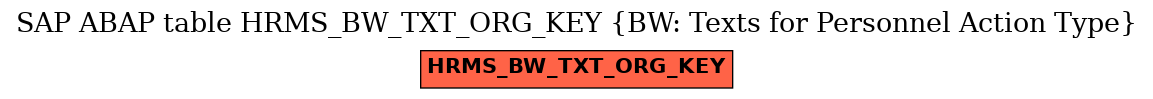 E-R Diagram for table HRMS_BW_TXT_ORG_KEY (BW: Texts for Personnel Action Type)