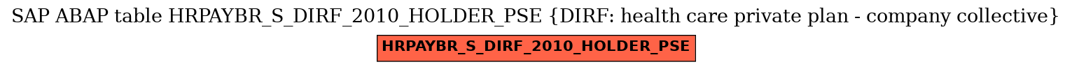 E-R Diagram for table HRPAYBR_S_DIRF_2010_HOLDER_PSE (DIRF: health care private plan - company collective)
