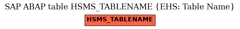 E-R Diagram for table HSMS_TABLENAME (EHS: Table Name)