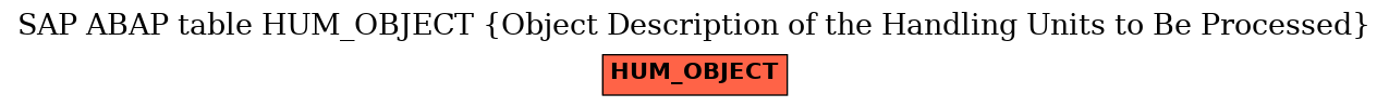 E-R Diagram for table HUM_OBJECT (Object Description of the Handling Units to Be Processed)