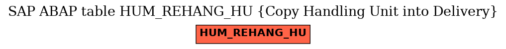 E-R Diagram for table HUM_REHANG_HU (Copy Handling Unit into Delivery)