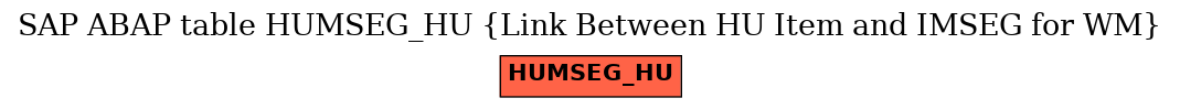 E-R Diagram for table HUMSEG_HU (Link Between HU Item and IMSEG for WM)