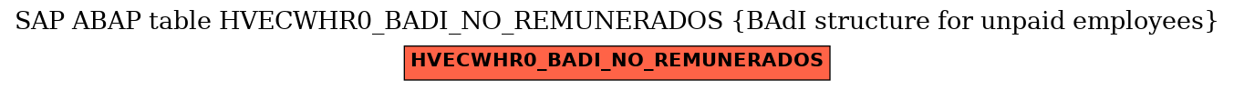 E-R Diagram for table HVECWHR0_BADI_NO_REMUNERADOS (BAdI structure for unpaid employees)
