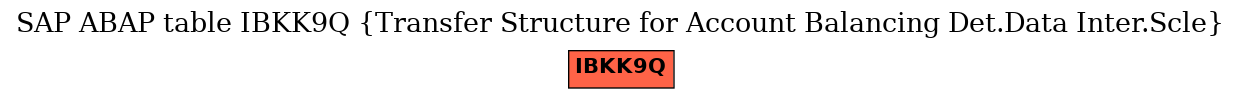 E-R Diagram for table IBKK9Q (Transfer Structure for Account Balancing Det.Data Inter.Scle)