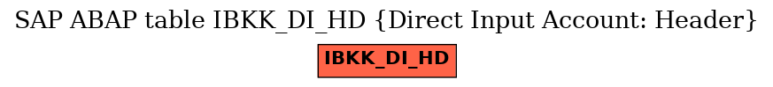 E-R Diagram for table IBKK_DI_HD (Direct Input Account: Header)