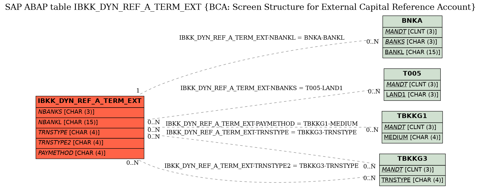 E-R Diagram for table IBKK_DYN_REF_A_TERM_EXT (BCA: Screen Structure for External Capital Reference Account)