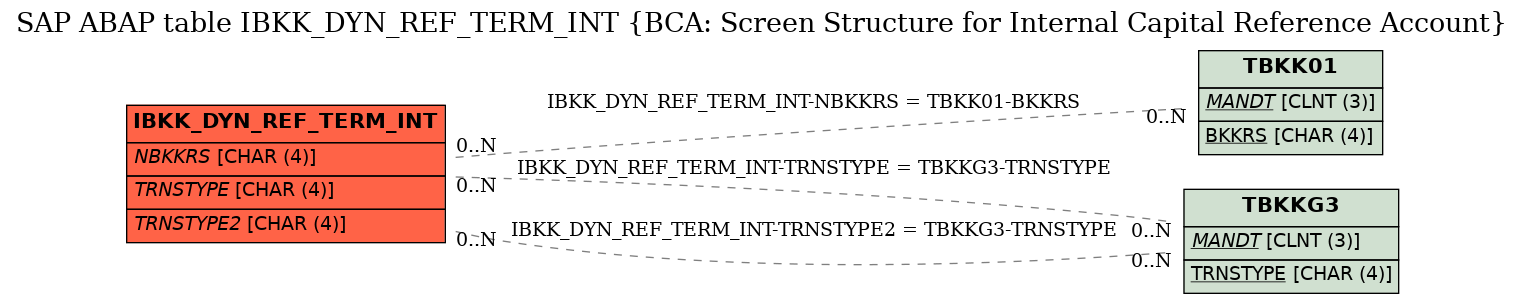 E-R Diagram for table IBKK_DYN_REF_TERM_INT (BCA: Screen Structure for Internal Capital Reference Account)