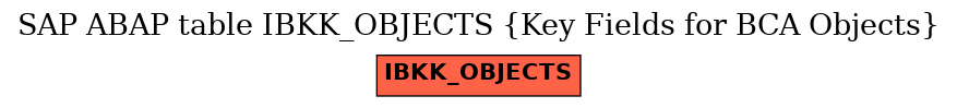 E-R Diagram for table IBKK_OBJECTS (Key Fields for BCA Objects)