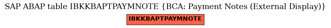 E-R Diagram for table IBKKBAPTPAYMNOTE (BCA: Payment Notes (External Display))