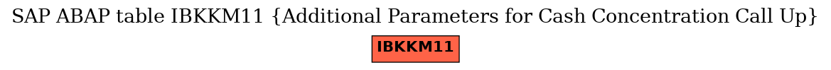 E-R Diagram for table IBKKM11 (Additional Parameters for Cash Concentration Call Up)