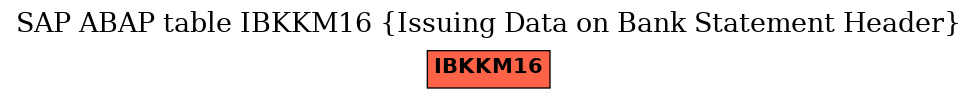 E-R Diagram for table IBKKM16 (Issuing Data on Bank Statement Header)