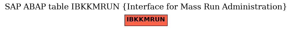 E-R Diagram for table IBKKMRUN (Interface for Mass Run Administration)