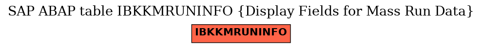 E-R Diagram for table IBKKMRUNINFO (Display Fields for Mass Run Data)