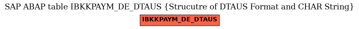 E-R Diagram for table IBKKPAYM_DE_DTAUS (Strucutre of DTAUS Format and CHAR String)