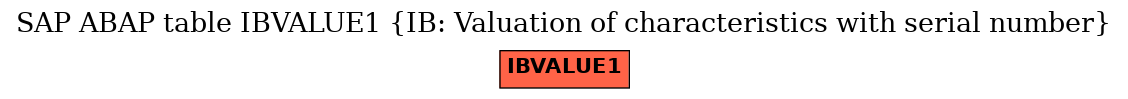 E-R Diagram for table IBVALUE1 (IB: Valuation of characteristics with serial number)