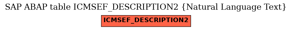 E-R Diagram for table ICMSEF_DESCRIPTION2 (Natural Language Text)