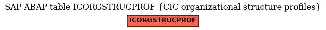 E-R Diagram for table ICORGSTRUCPROF (CIC organizational structure profiles)