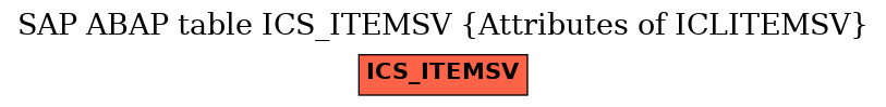 E-R Diagram for table ICS_ITEMSV (Attributes of ICLITEMSV)