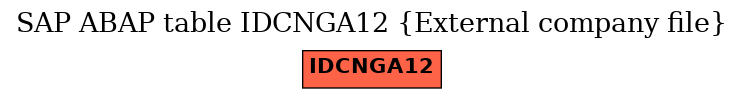 E-R Diagram for table IDCNGA12 (External company file)