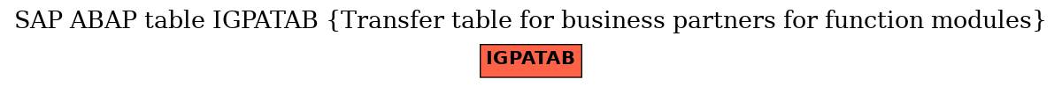 E-R Diagram for table IGPATAB (Transfer table for business partners for function modules)