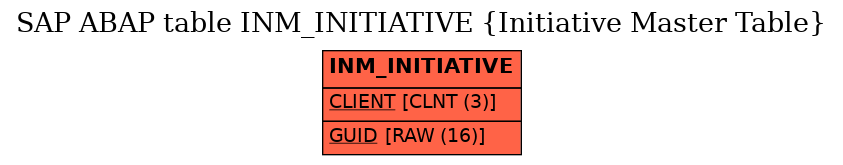 E-R Diagram for table INM_INITIATIVE (Initiative Master Table)