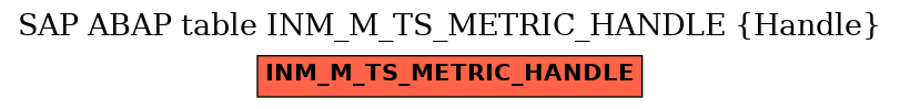 E-R Diagram for table INM_M_TS_METRIC_HANDLE (Handle)