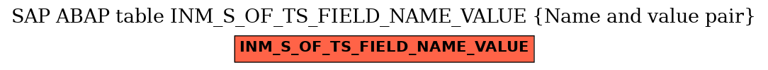 E-R Diagram for table INM_S_OF_TS_FIELD_NAME_VALUE (Name and value pair)